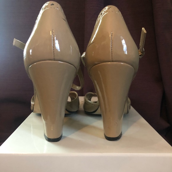 Style&Co. Nude Patent Peep Toe Mary Jane Heels - Picture 4 of 4